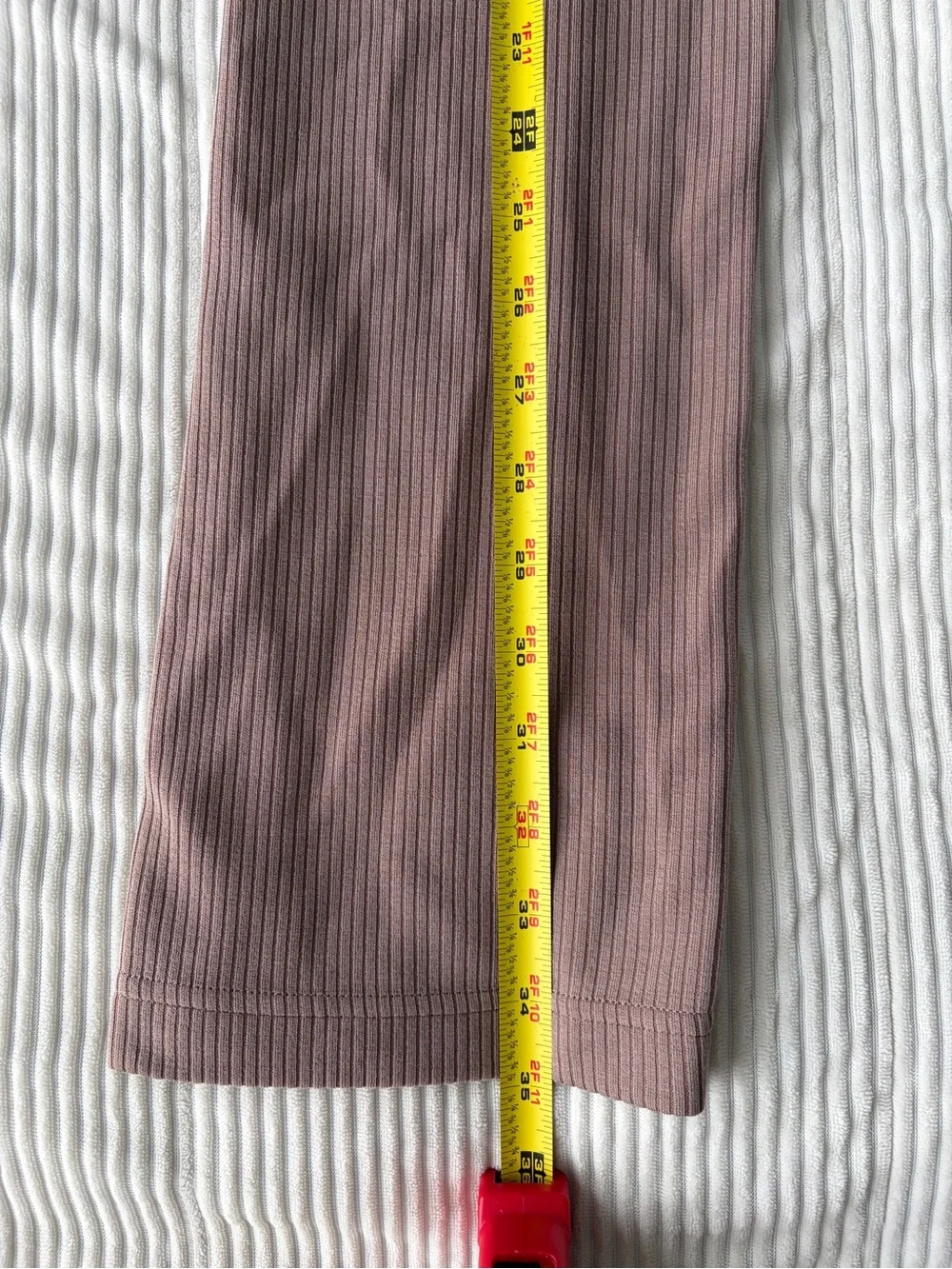 Lululemon Ribbed Cropped Pants Womens 4 Softstreme Zip-Leg High-Rise